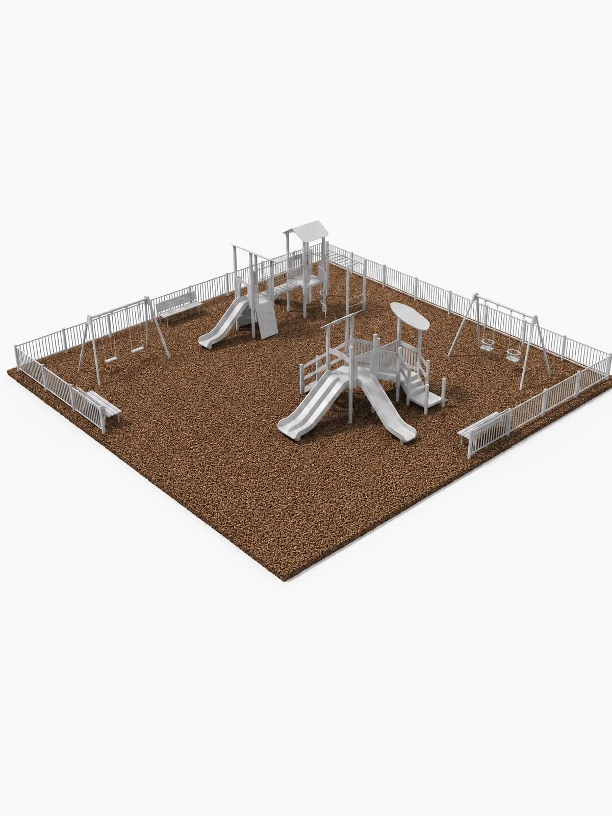 Bonded Rubber Mulch shown under playground equipment