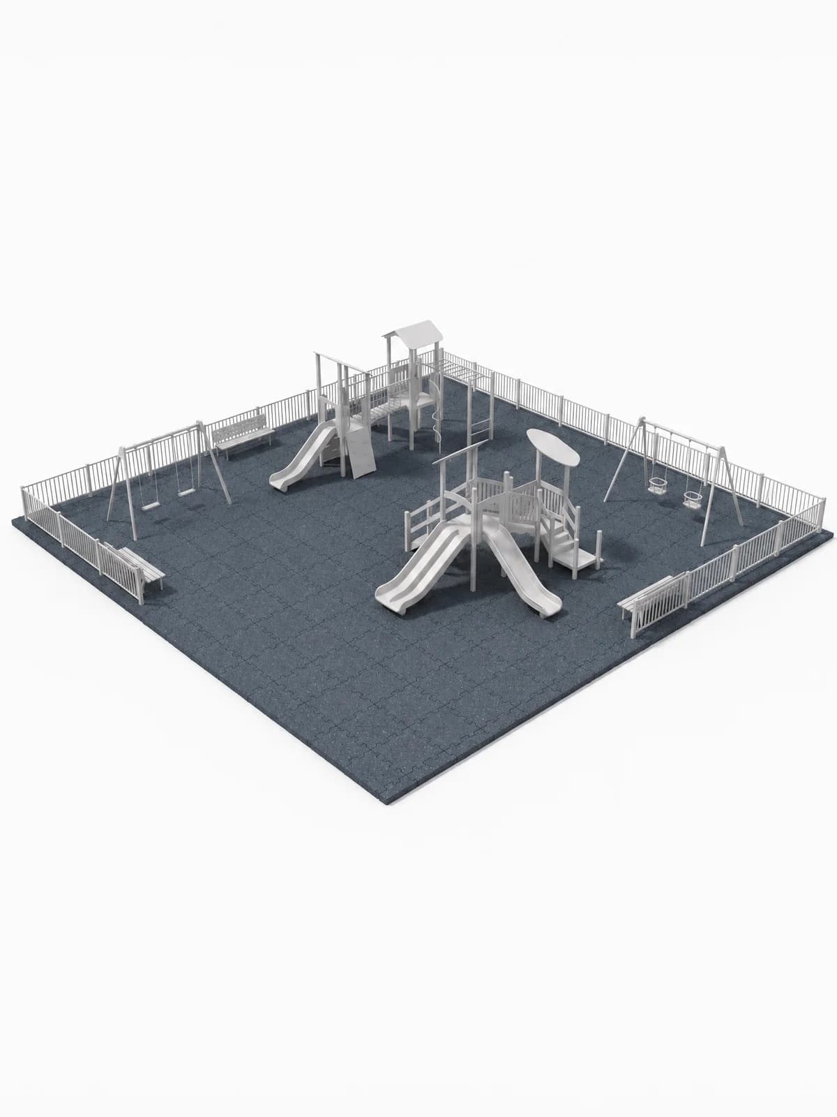 Interlocking Safety Tiles shown under playground equipment