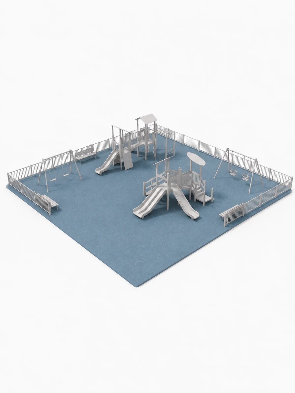 Poured-in-Place Rubber shown under playground equipment