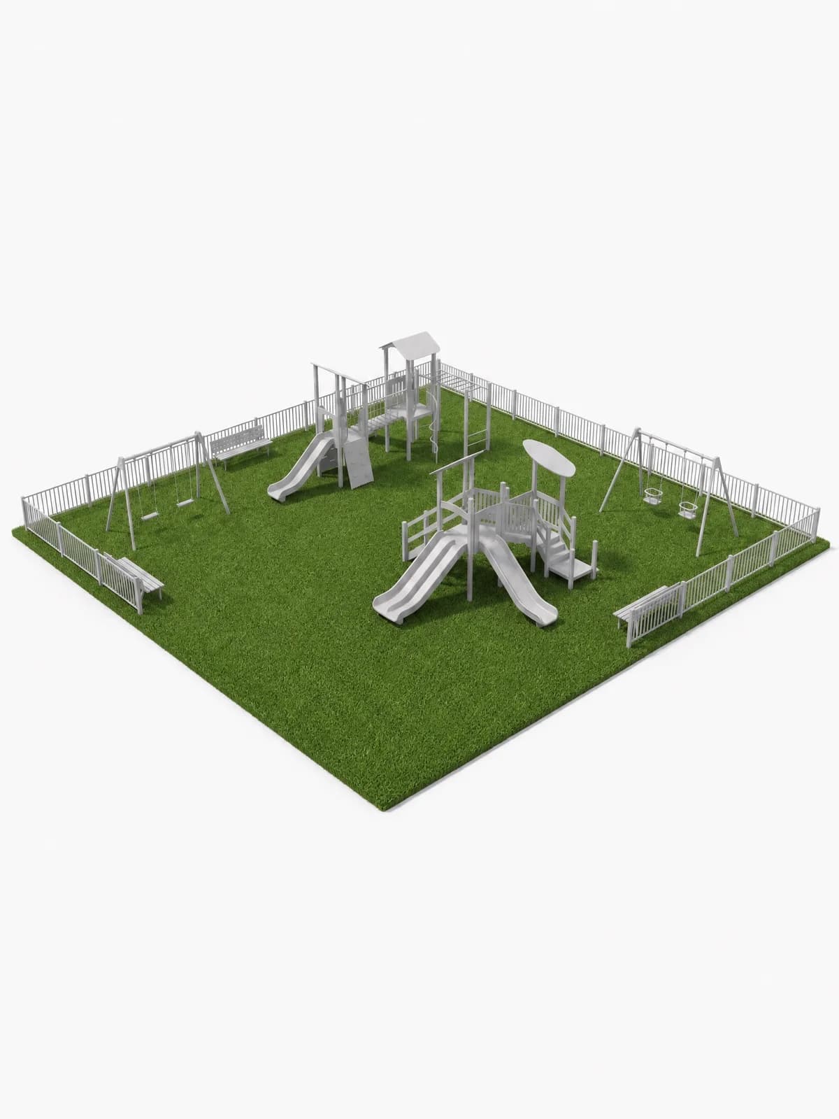Synthetic Turf shown under playground equipment