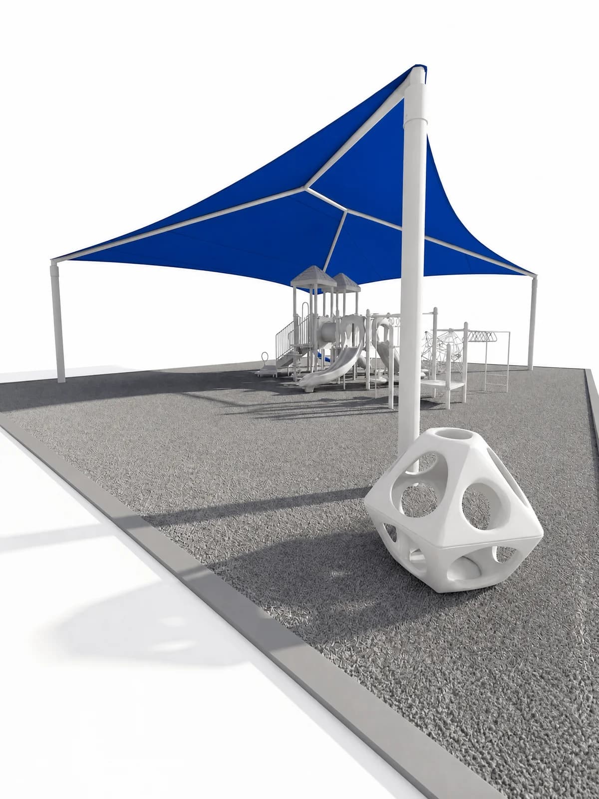 Shade canopy covering a play structure