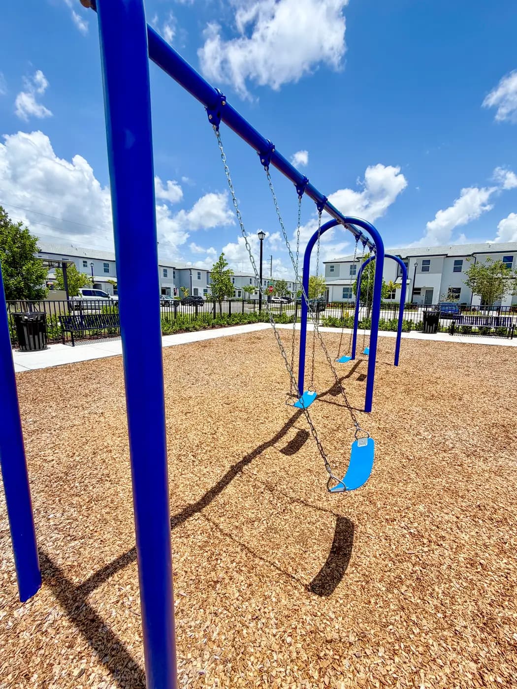 Swing set at the Vivant Community park